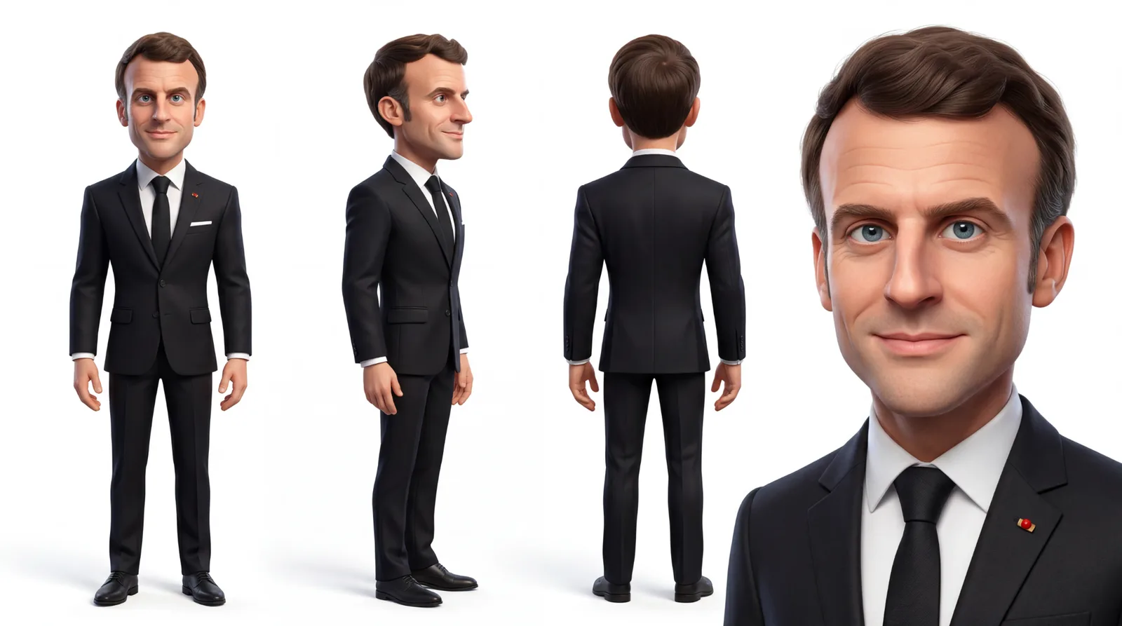 Personnage stylisé : Emmanuel Macron